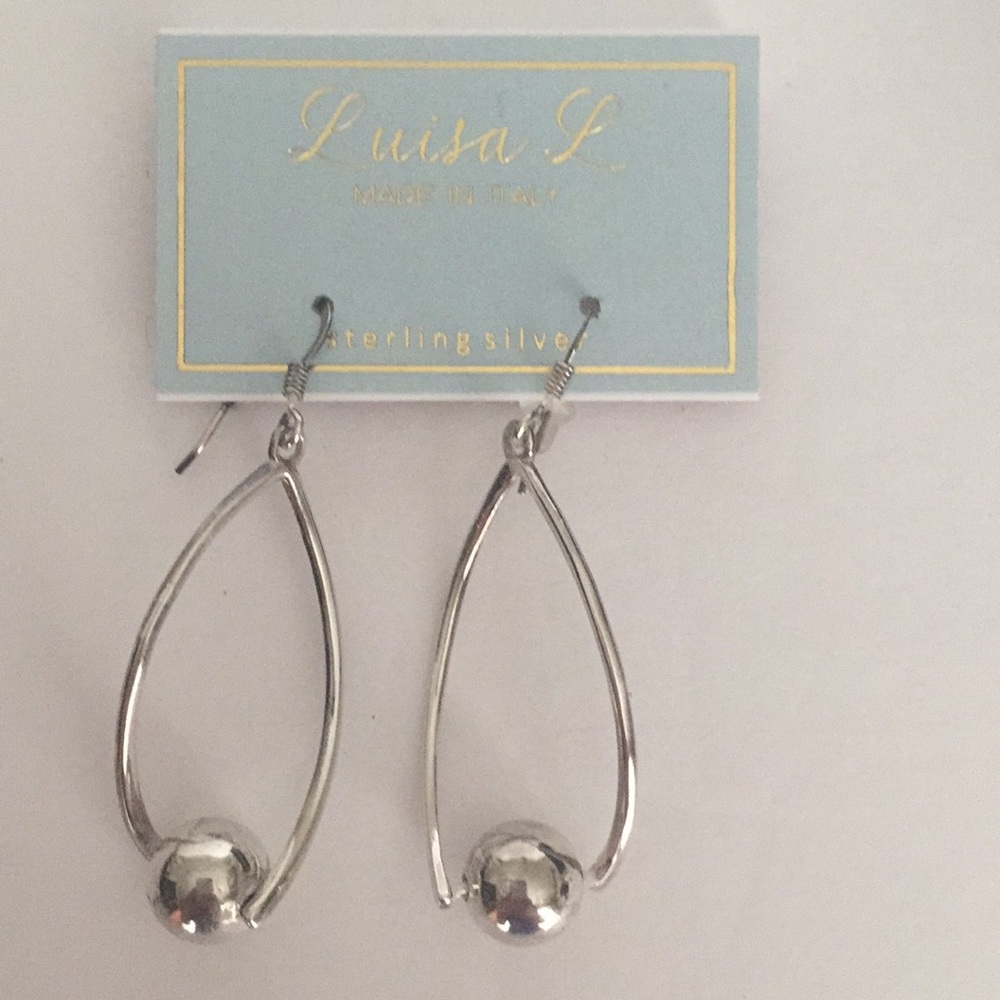 NWT Luisa L sterling silver earrings made in Italy - Picture 1 of 3